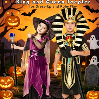 Sceptre en plastique d'Halloween, baguette de roi, de reine ou de princesse, accessoires de cosplay, bâton de fête pour enfants, jouet pour spectacle de festival ou de scène