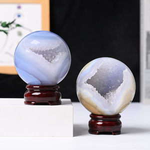 Whosale Price High Quality Natural Healing Stone Blue Lace Agate <b>Crystal</b> Sphere for Home Decoration - Product Image 2