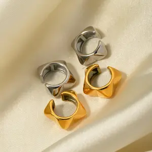 Brincos de punho de orelha em aço inoxidável joias banhadas a ouro da moda para mulheres aretes ohrringe boucle d'oreille