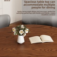 Ensemble table et chaises rondes en bois massif noir minimaliste, adapté pour la maison, le bureau, la réception, la villa, l'appartement, l'hôtel et le café