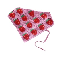 2026 Q&Y Accessoires capillaires pour femmes style urbain : Bandeaux tricotés et foulards capillaires au crochet, motifs floraux et fraises roses, pour jeunes filles