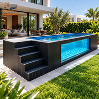 Piscine hors sol portable en fibre de verre sur mesure pour enfants, avec fenêtre, équipement de spa extérieur, piscine conteneur à structure.