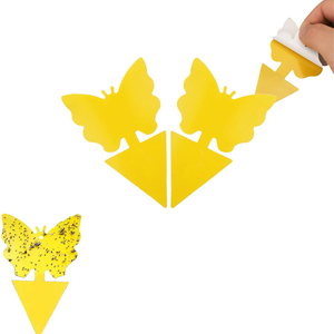 กับดักแมลงวันผลไม้สีเหลือง กาวเหนียวดักแมลง รูปทรงผีเสื้อ แผ่นกาวดักแมลง - Product Image 1