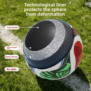 Ballons <span class=keywords><strong>de</strong></span> football FDFIT taille 5, ballons officiels <span class=keywords><strong>de</strong></span> match, <span class=keywords><strong>l</strong></span>égers, en cuir PU, avec support adhésif, logo personnalisé, fabriqués sur mesure - Product Image 2