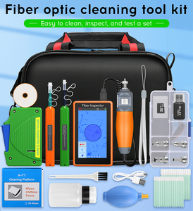 Punta de fibra Detector facial Sonda de inspección 1,25/2,5mm Pluma de limpieza Juego de herramientas de limpieza de fibra Limpiador de fibra óptica de un clic - Product Image 6