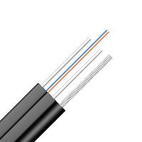 Kabel Drop Fiber Optik Ftth Luar Ruangan 1/2/4/6/8 Inti Kawat Baja Terlapis Galvanis SM G657A1 G657A2