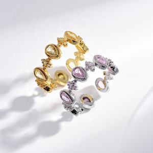 Anillos ajustables de plata 925 al por mayor, joyería de moda para mujer, anillos de compromiso apilables de color DIY, estilo vintage, delicados, con circonita esmeralda. - Product Image 1