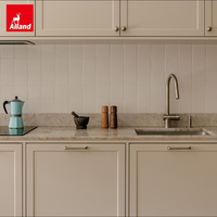 Armoires de cuisine sur mesure en bois massif de chêne blanc, style Shaker, encastrées, de luxe, pour villa