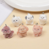Pendentifs en peluche et résine pour animaux de compagnie, série chiens de dessin animé, pour coques de téléphone, breloques de sac, accessoires de décoration à suspendre DIY, petits jouets pour animaux