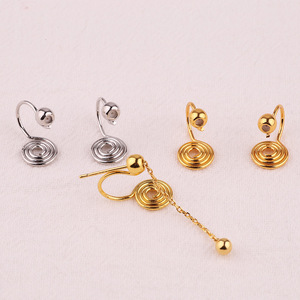 <b>Clip</b>-on Earrings Mosquito Coil Shape Pure Copper Electroplated Unisex Everyday Wear - Product Image 3