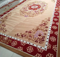 Tapis en laine floral néo-zélandais moderne fait à la main doux confortable ignifuge résistant aux taches pour les salles de banquet d'hôtel 5 étoiles