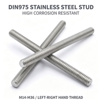 DIN975 Stainless Steel Threaded Bar Polished Full Thread Stud M14-M36 High Corrosion Resistant Black Zinc Custom Length Stud