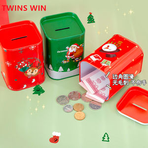2025 Venta caliente Juego de papelería de Navidad Caja de <span class=keywords><strong>dinero</strong></span> de metal Caja de ahorro de <span class=keywords><strong>dinero</strong></span> en forma de rectángulo lindo de dibujos animados - Product Image 4