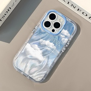 PH587 <span class=keywords><strong>bleu</strong></span> <span class=keywords><strong>ciel</strong></span> et nuages blancs adapté pour <span class=keywords><strong>iPhone</strong></span> 16promax crème plume fil Simple coque de téléphone pour <span class=keywords><strong>iPhone</strong></span> 15 <span class=keywords><strong>11</strong></span>/14 Promax - Product Image 5