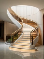 Kit d'escalier en spirale facile à installer, escalier courbé, manuel étape par étape inclus, escalier courbé