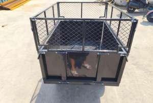 Remorque de VTT Chariot à benne basculante en acier Remorque utilitaire pour pelouse et jardin Remorque avec remorquage robuste derrière les chariots et côtés amovibles - Product Image 5