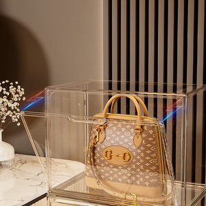 Acrylic Rõ Ràng Minh Bạch Túi Xách Tổ Chức Lưu Trữ Cho Tủ Quần Áo Với Biểu Tượng Tùy Chỉnh Có Thể Xếp Chồng Khổng Lồ Từ Hiển Thị Bộ Sưu Tập Hộp - Product Image 1