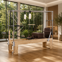 Tour de trapèze et Cadillac 3-en-1 en bois de chêne massif pour Pilates, équipement multifonction certifié CE pour studio et domicile