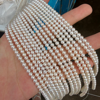 Perles d'eau douce rondes de 3,8-4 mm, brins de perles de 15,35 pouces, perles rondes de haute qualité avec légère défauts esthétiques, pour la fabrication de bijoux DIY