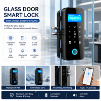Serrure de porte intelligente sans perçage, biométrique, empreinte digitale, WiFi, application Tuya, serrure numérique électronique pour verre