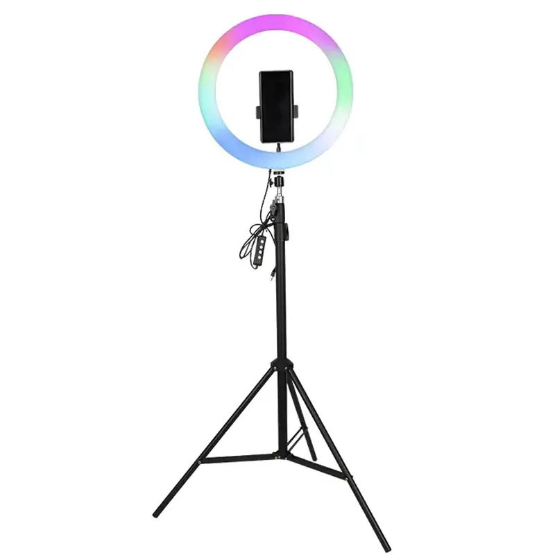 12 Inch Kristal Rgb Ringverlichting Verstelbare 3d Led Rgb Kleur Verlichting Selfie Fotografie Video Voor Tiktok Livestream