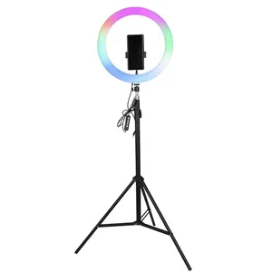 Anillo <span class=keywords><strong>de</strong></span> luces led rgb <span class=keywords><strong>de</strong></span> 12 pulgadas, iluminación <span class=keywords><strong>de</strong></span> color ajustable 3d, para selfis, fotografía y vídeo, tiktok, transmisión en vivo - Product Image 1