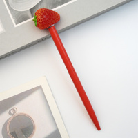 Schattige Kawaii Aardbei Tomaat Meloen Metalen Balpen Glansrijke Penlichaam Balpennen Aangepaste Logo Meisjes Schoolschrijfwaren