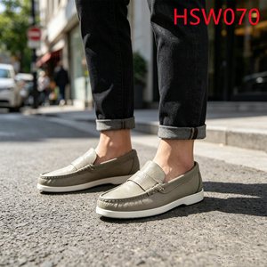 LXG, chaussures mocassins en cuir souple imprimé <span class=keywords><strong>Barton</strong></span> haut de gamme, vert olive, semelle plate en caoutchouc, chaussures plates pour tous les jours, chaussures à pois HSW070 - Product Image 1