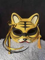 Masques faciaux japonais renard chat tigre Cosplay demi-masque mascarade fête festival Anime masque noir blanc