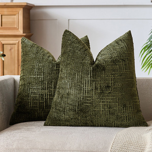 ปลอกหมอนอิงเชนิลล์เนื้อนุ่มขนาด 18x18 นิ้ว สำหรับโซฟาห้องนั่งเล่น ปลอกหมอนสีพื้น - Product Image 1