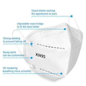 Masker wajah hitam sekali pakai Kn95 K95 Ffp2 dewasa 5ply, masker wajah cubreboas - Product Image 4