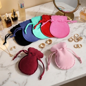 Jewelry Pouch Velvet Storage Drawstring Bag Closure Anti-scratch Wear-resistant Flannel Material Custom logo Gravure Dust <b>Sack</b> - Product Image 2
