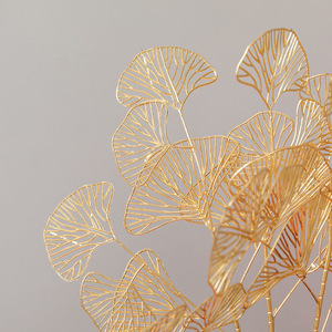 Fleur artificielle en feuille de ginkgo dorée, 70 cm, décoration de table, décoration de mariage, décoration de la maison - Product Image 2