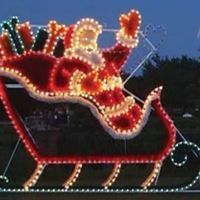 Buen precio iluminación navideña 2D Santa decoración navideña al aire libre impermeable decorativo motivo de calle Led