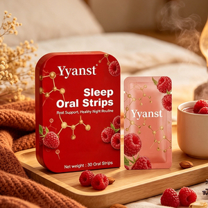 Bandes buccales naturelles à la framboise OEM pour le sommeil, 30 unités, dissolution rapide, film mince, complément pour la relaxation et la routine du coucher - Product Image 2