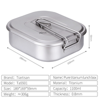 Boîte à lunch en titane, boîte bento pour enfants, école, extérieur, bureau, récipient alimentaire, boîte à goûter d'usine, accessoires de cuisine, camping