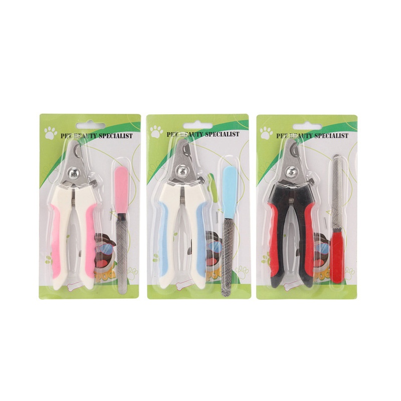 Multifunctional Small Style Pet Nail Clippers Set Plastic Teddy Cat Scissors for Large Dogs Wholesale Two-Piece Ted