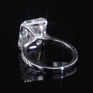 스파클 사각형 주요 돌 반지 Moissanite 보석 웨딩 골드 반지 남자 - Product Image 3