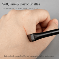Pinceau professionnel plat pour sourcils, poils synthétiques véganes denses, compatible correcteur, pinceau de mélange personnalisé