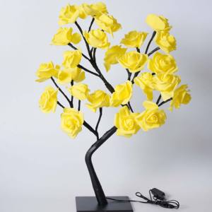 Amarillo LED Artificial Rose <span class=keywords><strong>Tree</strong></span> USB Powered LED Night Iluminado Rose Christmas <span class=keywords><strong>Tree</strong></span> Light Árbol de Navidad artificial - Product Image 3