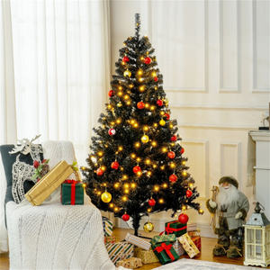 Sapin de Noël artificiel pré-éclairé DB de 1,80 m, aiguilles de pin, métal, moderne, décoration intérieure de Noël, éclairage LED à brancher, blanc chaud - Product Image 3