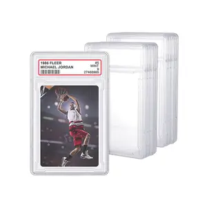 High Quality Trading Cards Protector Case Acrylic Clear Baseball Card Holders With Label Position Hard Card Sleeves