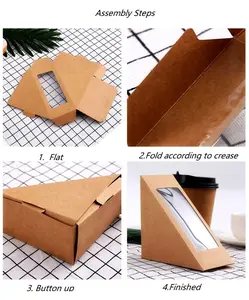 Custom Printing Kraft Paper Sandwich Packaging Box With Window