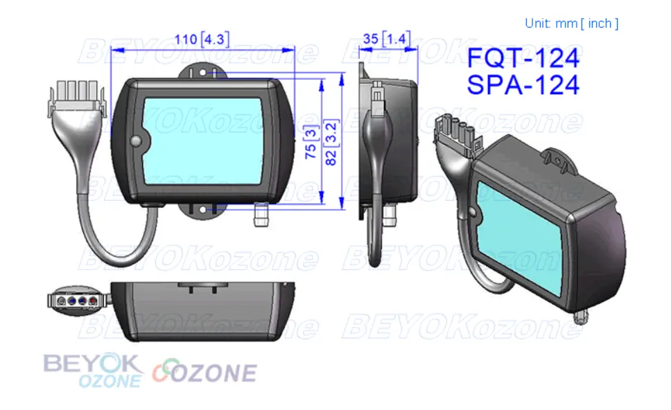 Beyok FQT-124 50Mg Ozon Generator Voor Hot Tub En Ozon Spa, Ozon Generator Voor Water Met Ul