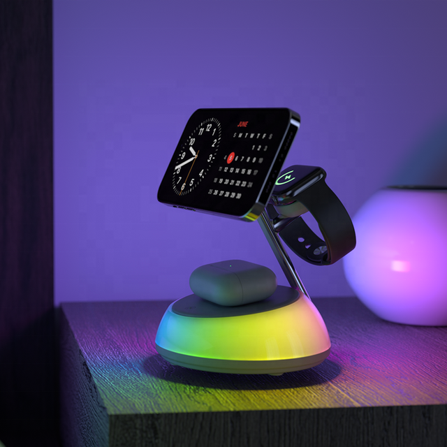 Tech Gadgets Electronic Qi2 Certified 15W Fast Magnetic 3-in-1 Wireless Charging Stand & Holder for iPhone AirPods Apple Watch