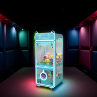 2024 populaire ventilateur griffe grue jeu jouet en peluche humaine petite grue à griffes en métal avec opération de la pièce mini griffe machine équipement d'arcade