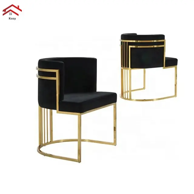 Chaise de bar couverture en flanelle en acier inoxydable pieds dorés chaise de café blanc