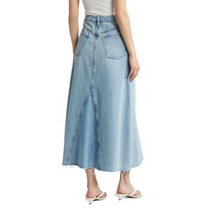 กางเกงยีนส์ขาสั้นเอวสูงทรงเอ สไตล์ใหม่รับซัมเมอร์ แต่งผ้าแบบแพทช์เวิร์ค สำหรับผู้หญิง แฟชั่นสตรีทแวร์ กระโปรงยีนส์ทรงเอ - Product Image 3