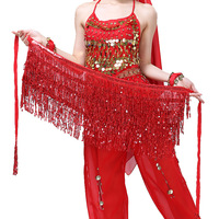 Jupe de danse Sexy pour femmes, écharpe de danse du ventre, ceinture de danse, Costume de spectacle, paillettes, glands