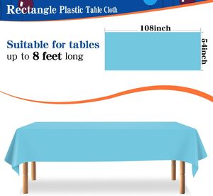 54x108 Disposable Plain PE Plastic Table Cover Rectangular <b>Tablecloth</b> Home Party Table Cloth Custom Cartoon for Football Banquet - Product Image 2